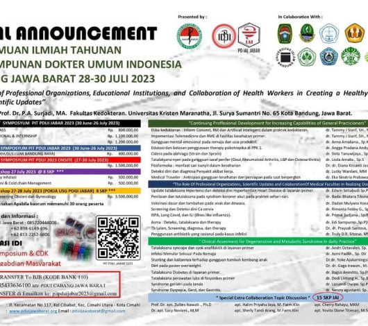 ANNOUNCEMENT PERTEMUAN ILMIAH THUNAN PDUI JAWA BARAT 2023